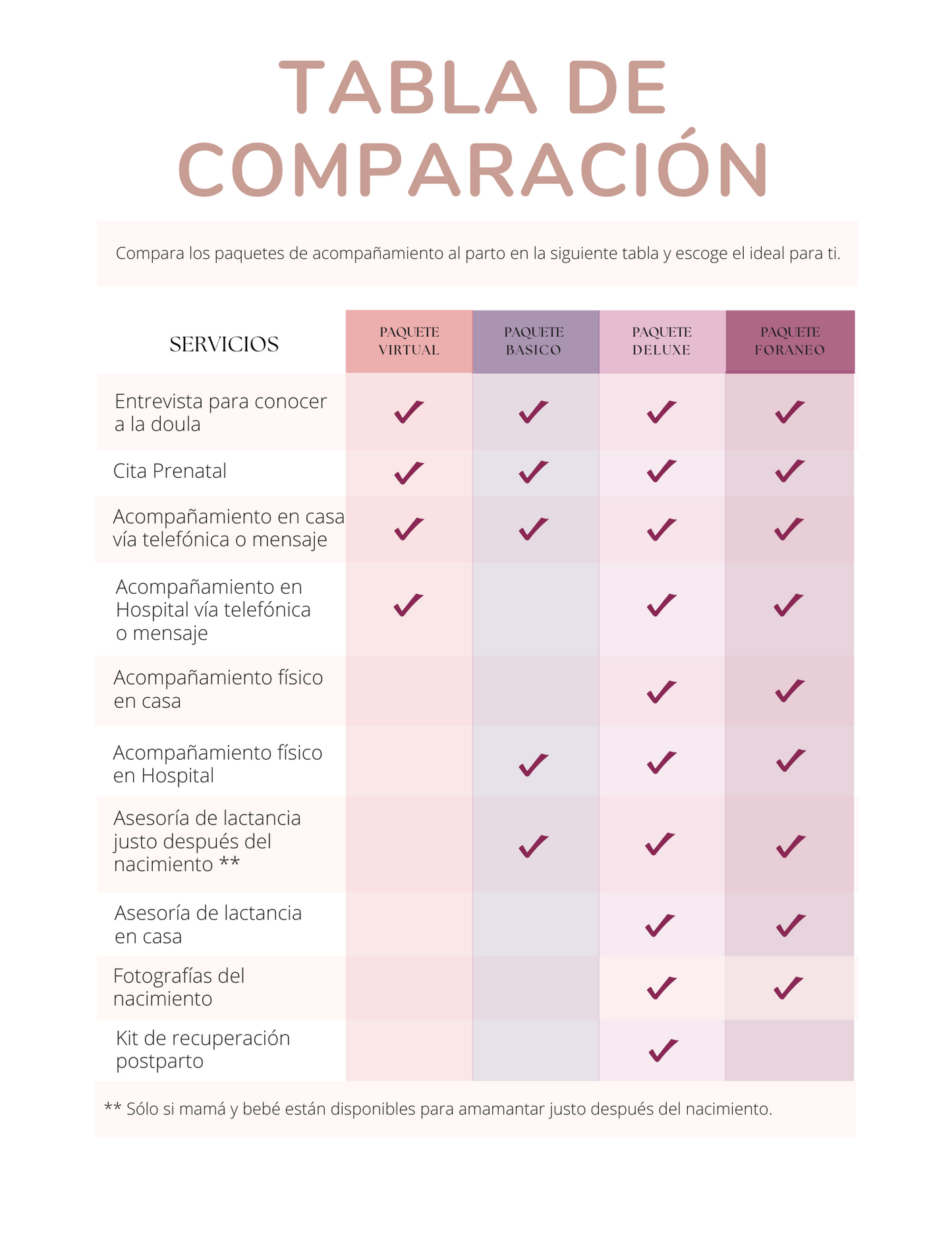 Doula - Paquete Básico - Acompañamiento al parto
